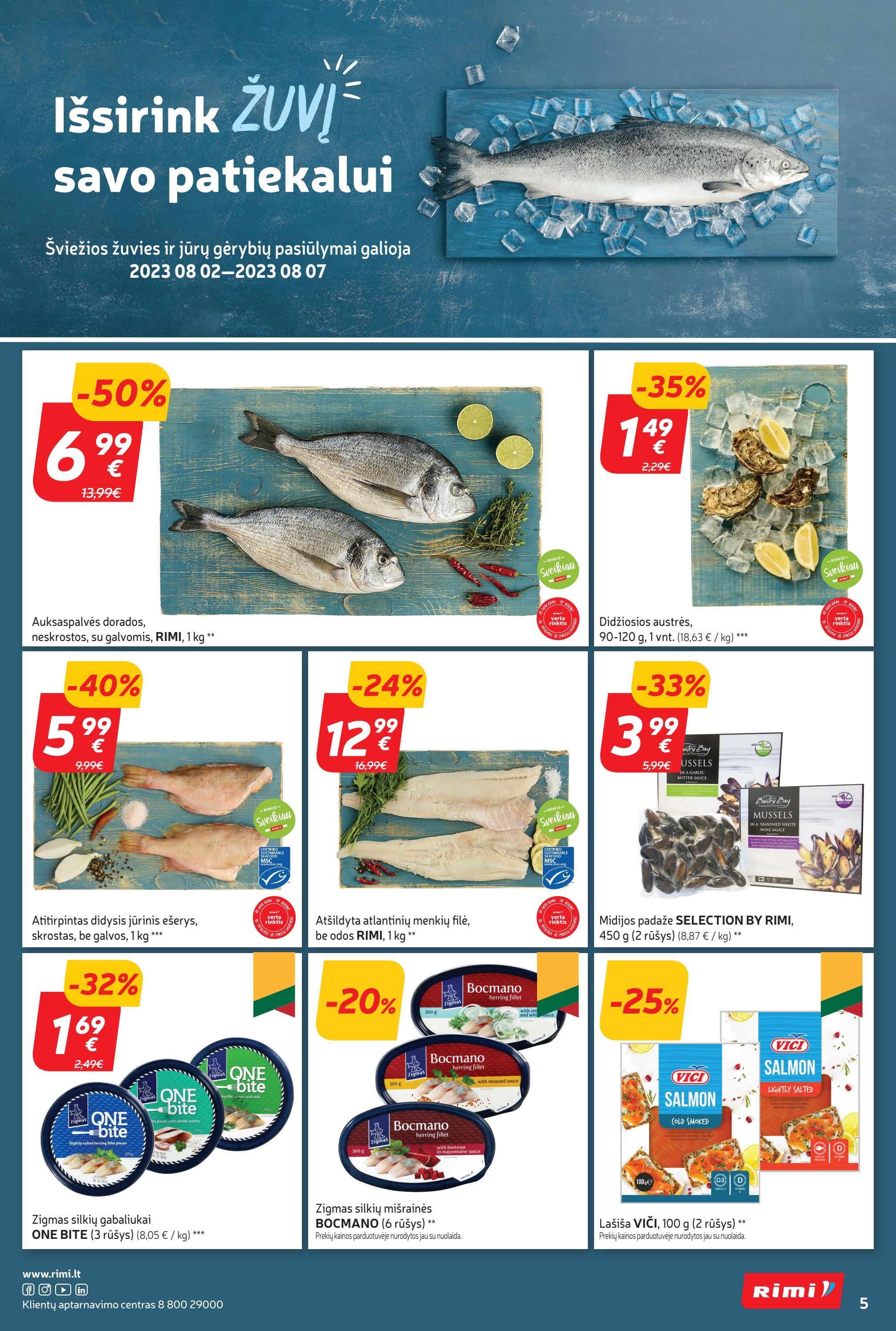 Rimi savaitinis leidinys akcijos nuo 
  2023-08-01 iki 
  2023-08-07 | Leidinukas.lt puslapis 5