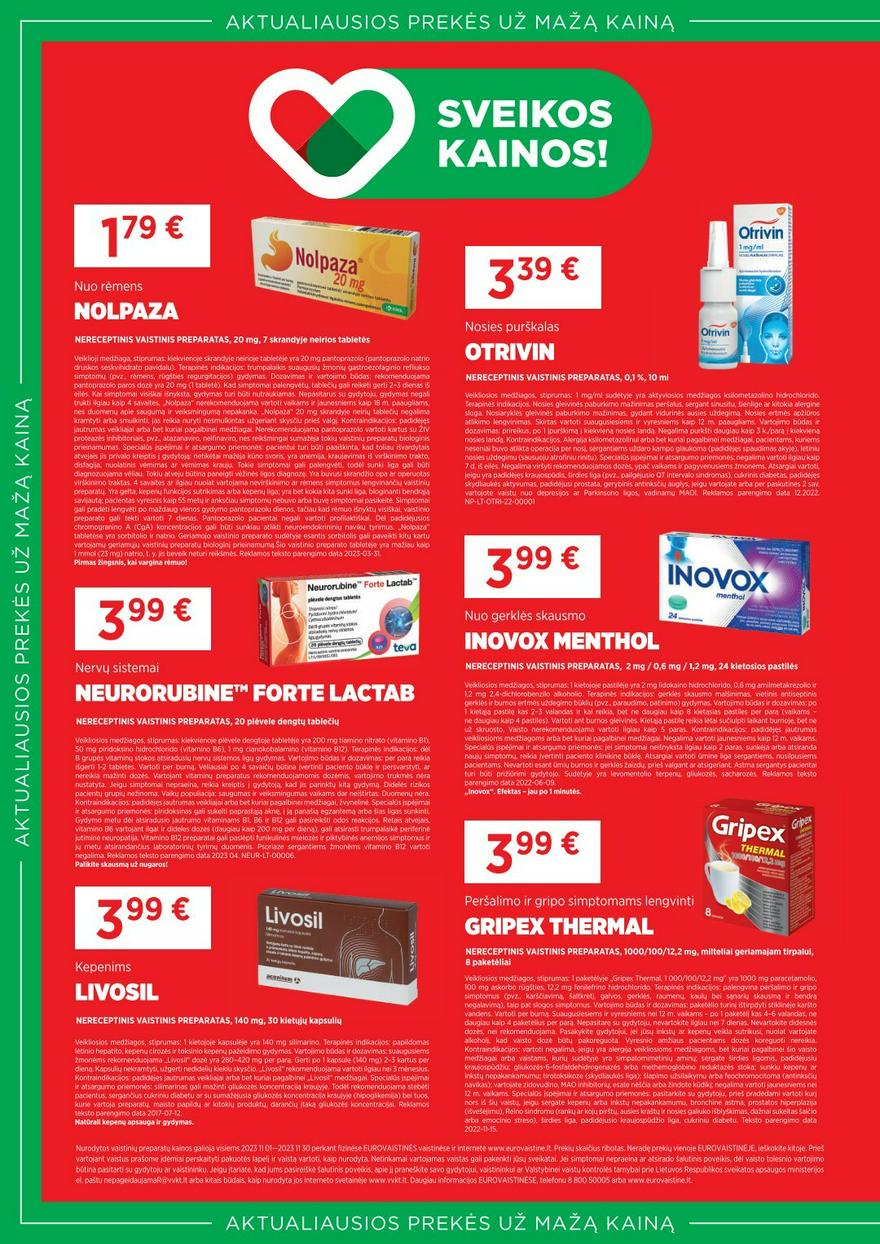 Euro vaistinė leidinys akcijos nuo 
  2023-11-01 iki 
  2023-11-30 | Leidinukas.lt puslapis 2