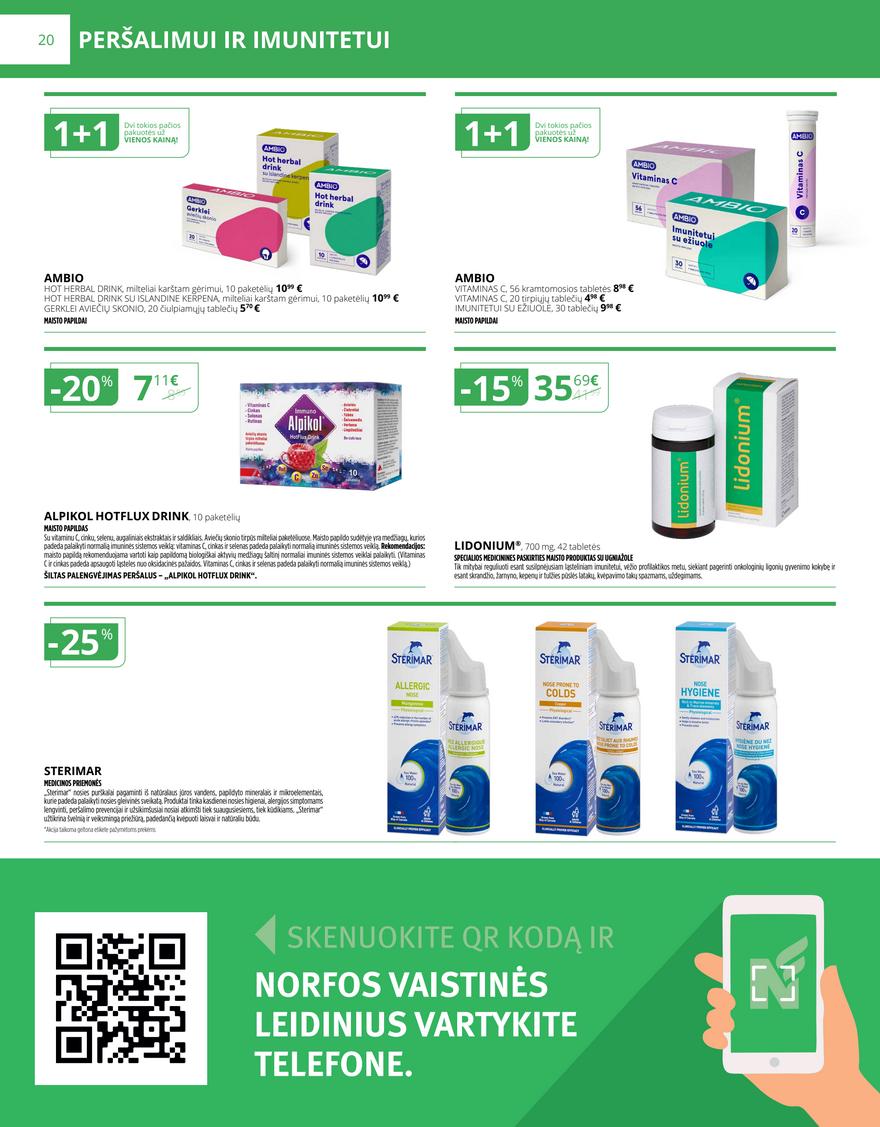 Norfos vaistinės leidinys akcijos nuo 
  2025-12-01 iki 
  2025-12-31 | Leidinukas.lt puslapis 20