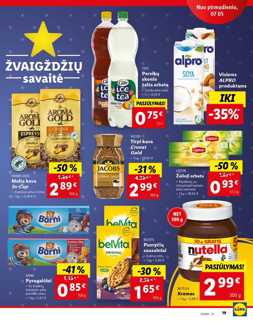 Lidl maisto prekių pasiūlymai akcijos nuo 
  2021-07-05 iki 
  2021-07-11 | Leidinukas.lt puslapis 19