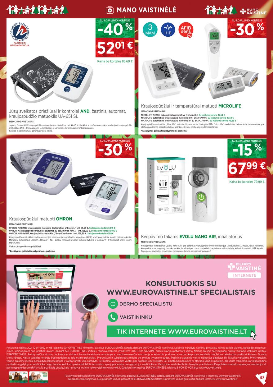 Euro vaistinė leidinys akcijos nuo 
  2021-12-01 iki 
  2022-01-03 | Leidinukas.lt puslapis 37