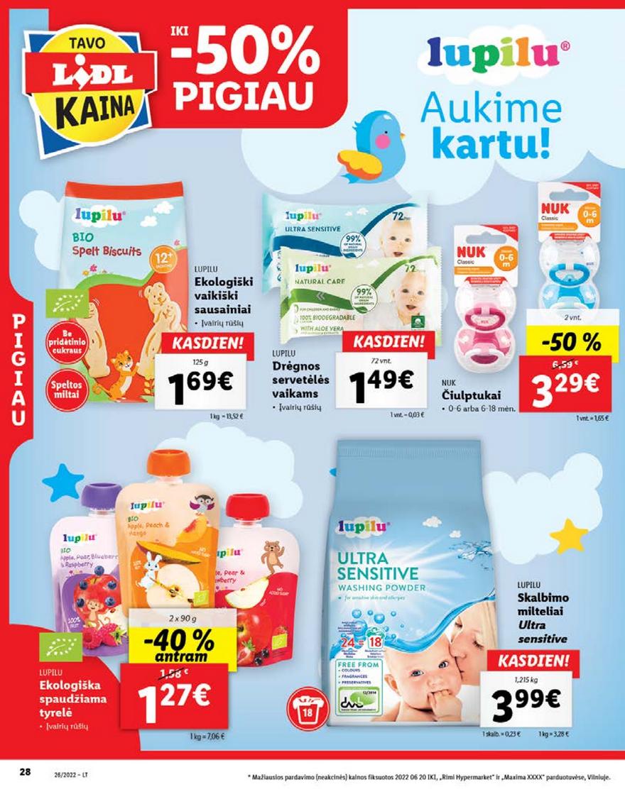 Lidl pasiūlymai akcijos nuo 
  2022-06-27 iki 
  2022-07-03 | Leidinukas.lt puslapis 28