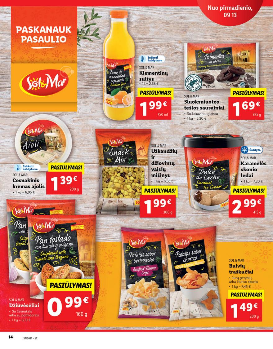 Lidl maisto prekių pasiūlymai akcijos nuo 
  2021-09-13 iki 
  2021-09-19 | Leidinukas.lt puslapis 14