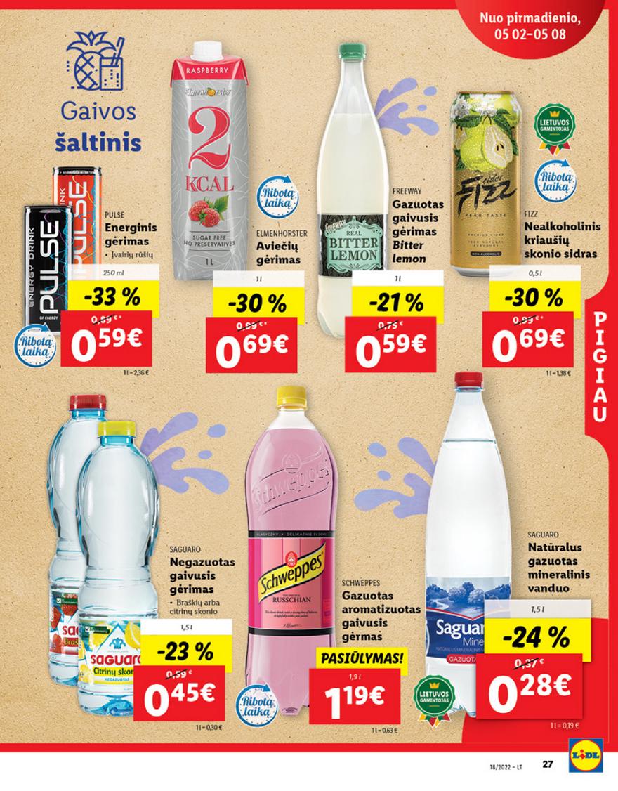 Lidl maisto prekių pasiūlymai akcijos nuo 
  2022-05-02 iki 
  2022-05-08 | Leidinukas.lt puslapis 27