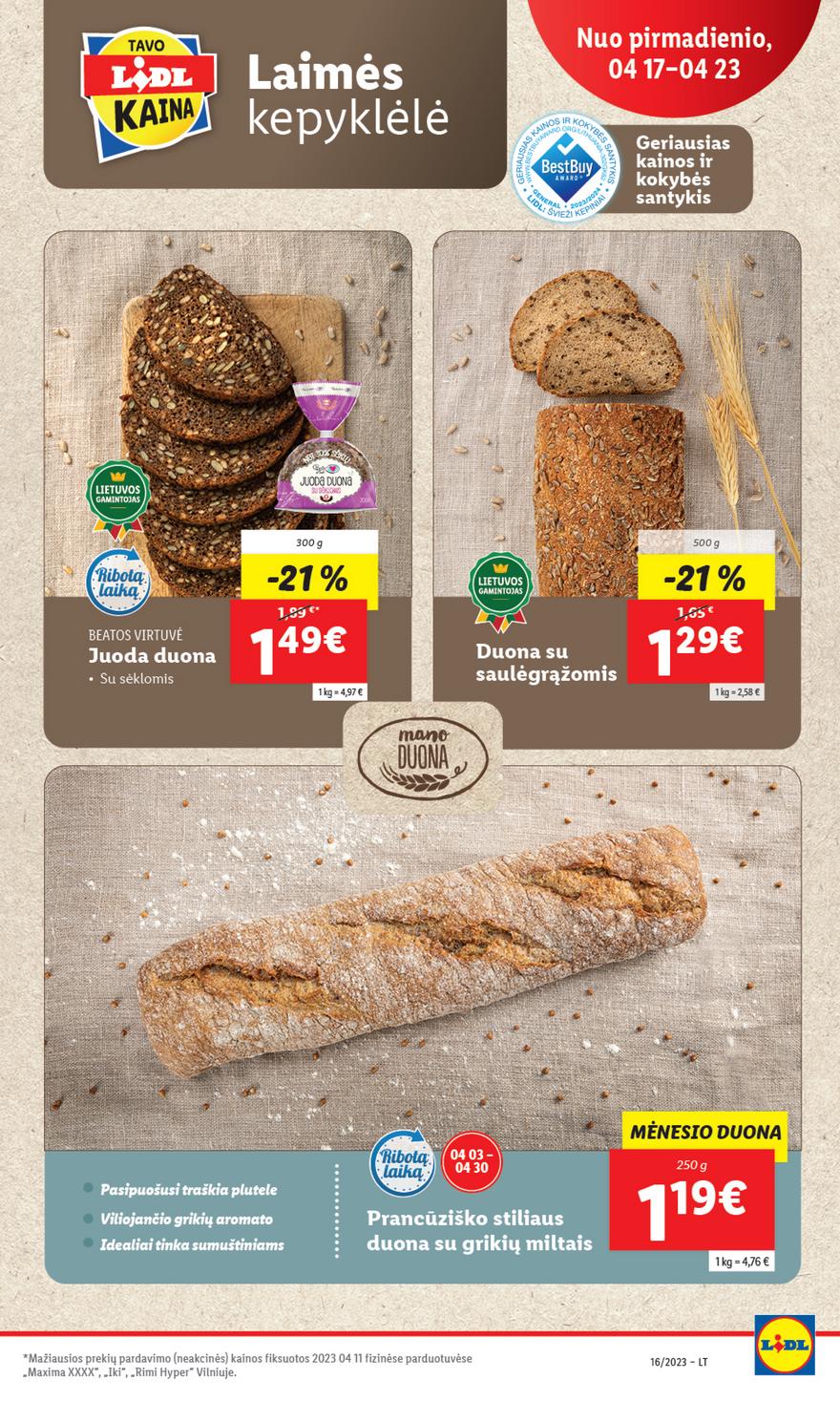 Lidl pasiūlymai akcijos nuo 
  2023-04-17 iki 
  2023-04-23 | Leidinukas.lt puslapis 8