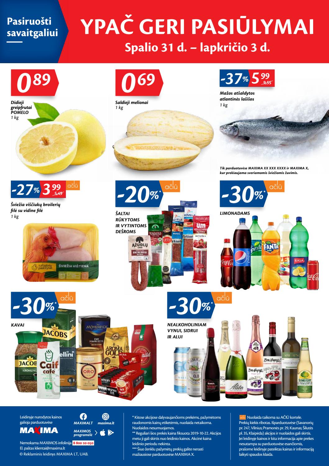 Maxima kaininis leidinys akcijos nuo 
  2019-10-29 iki 
  2019-11-04 | Leidinukas.lt puslapis 20