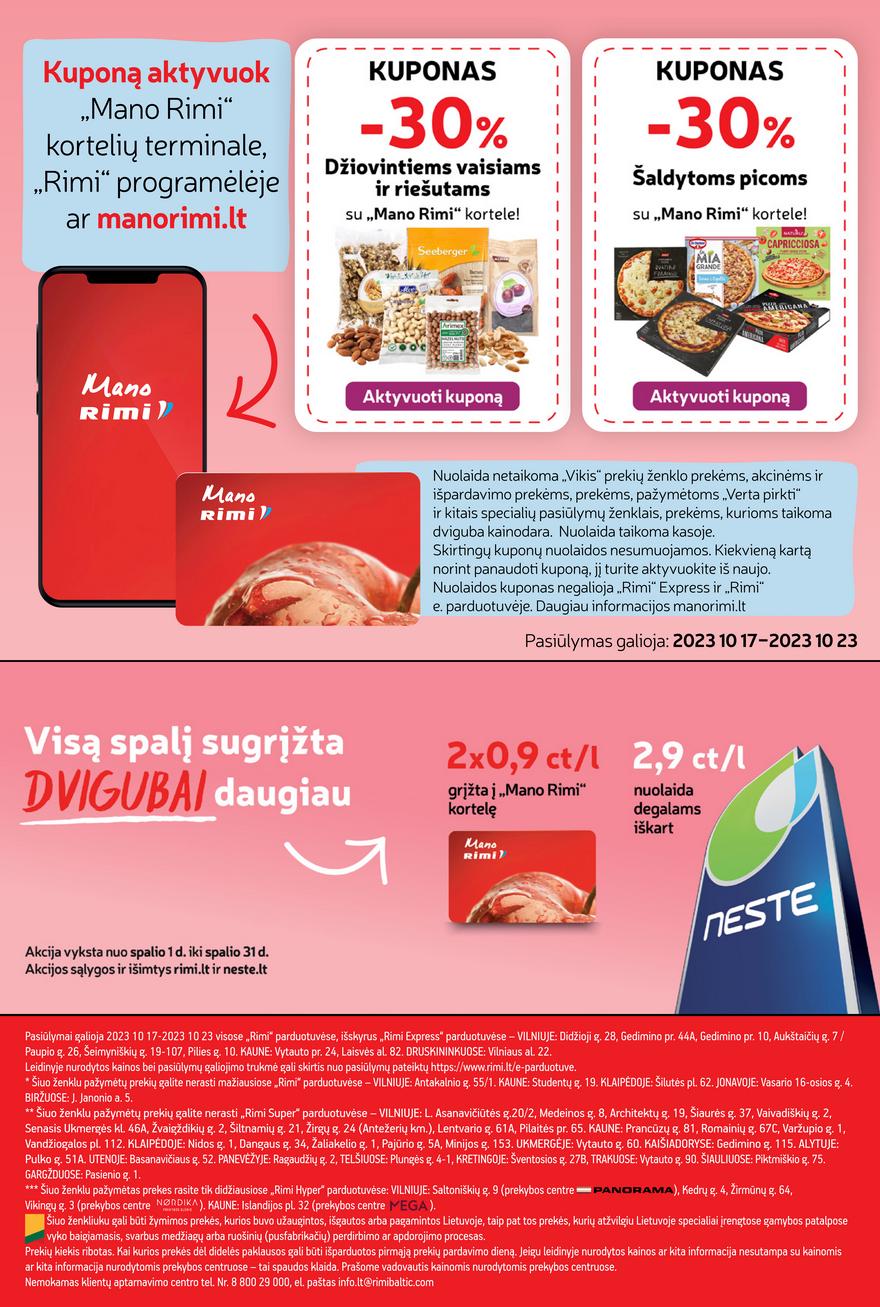Rimi savaitinis leidinys akcijos nuo 
  2023-10-17 iki 
  2023-10-23 | Leidinukas.lt puslapis 23
