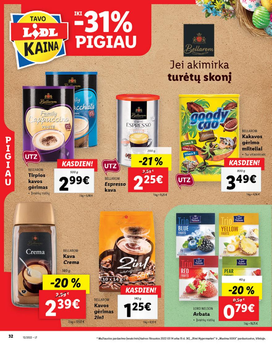 Lidl maisto prekių pasiūlymai akcijos nuo 
  2022-03-21 iki 
  2022-03-27 | Leidinukas.lt puslapis 32