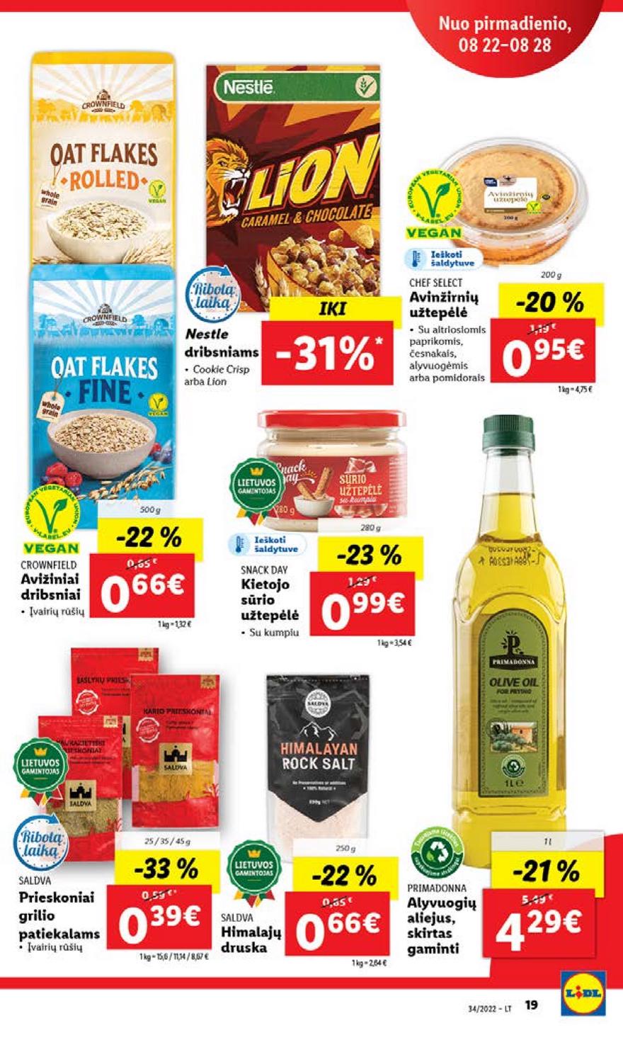 Lidl pasiūlymai akcijos nuo 
  2022-08-22 iki 
  2022-08-28 | Leidinukas.lt puslapis 19