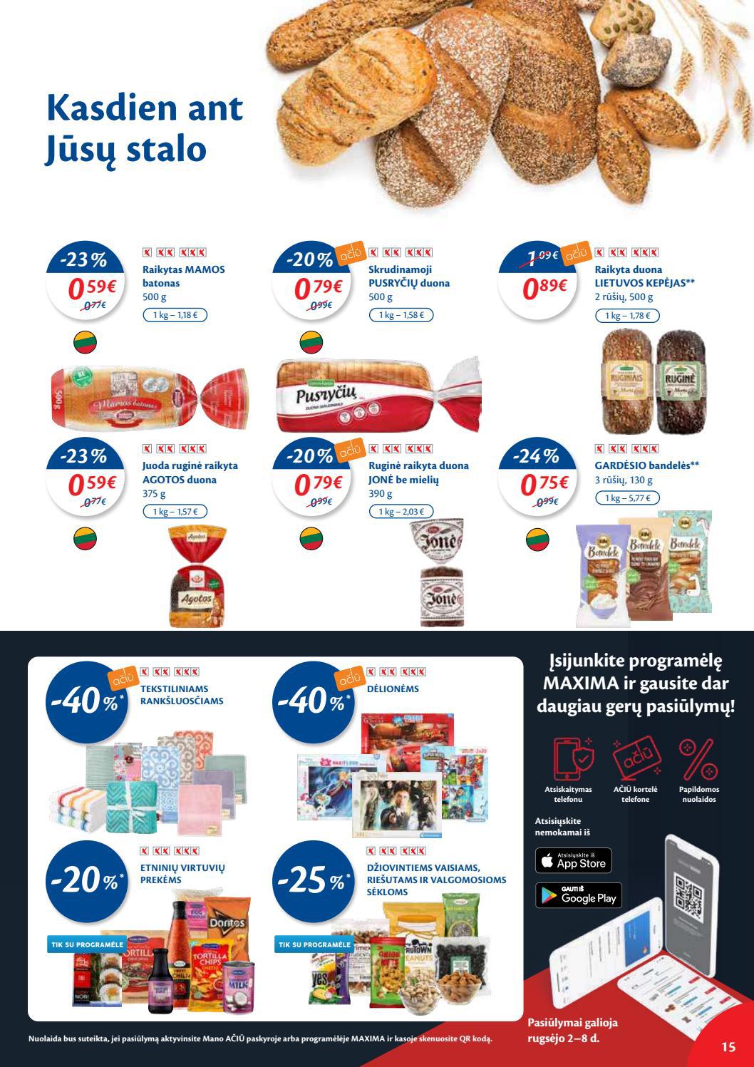 Maxima kaininis leidinys akcijos nuo 
  2021-08-31 iki 
  2021-09-06 | Leidinukas.lt puslapis 15