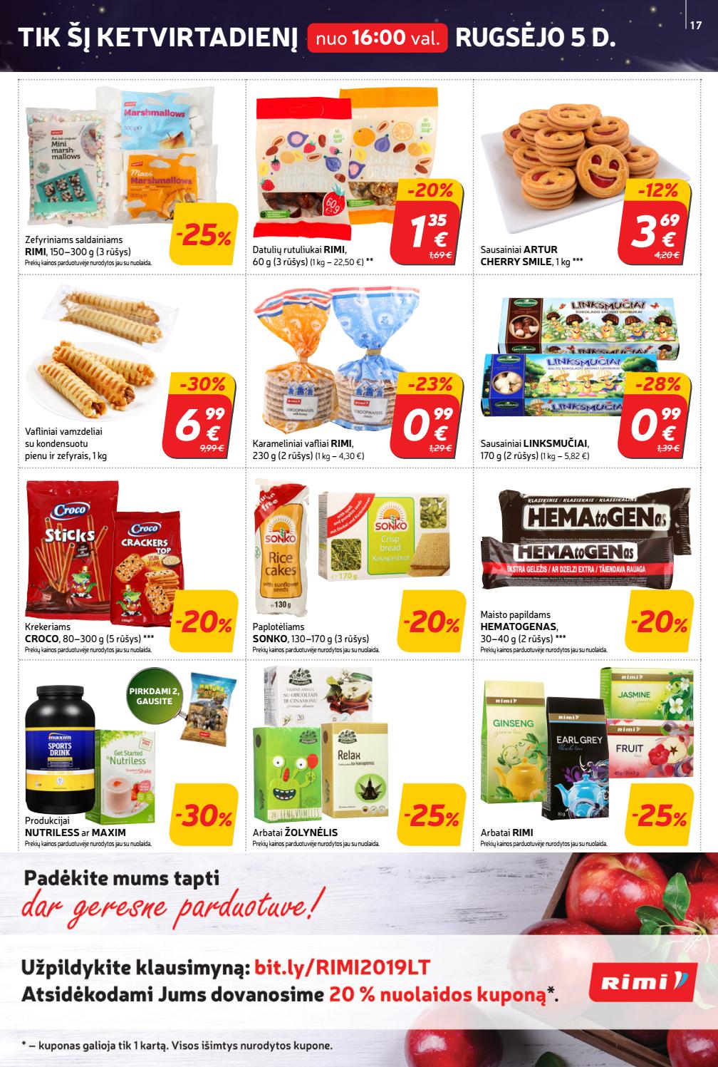 Rimi savaitinis leidinys akcijos nuo 
  2019-09-03 iki 
  2019-09-09 | Leidinukas.lt puslapis 17