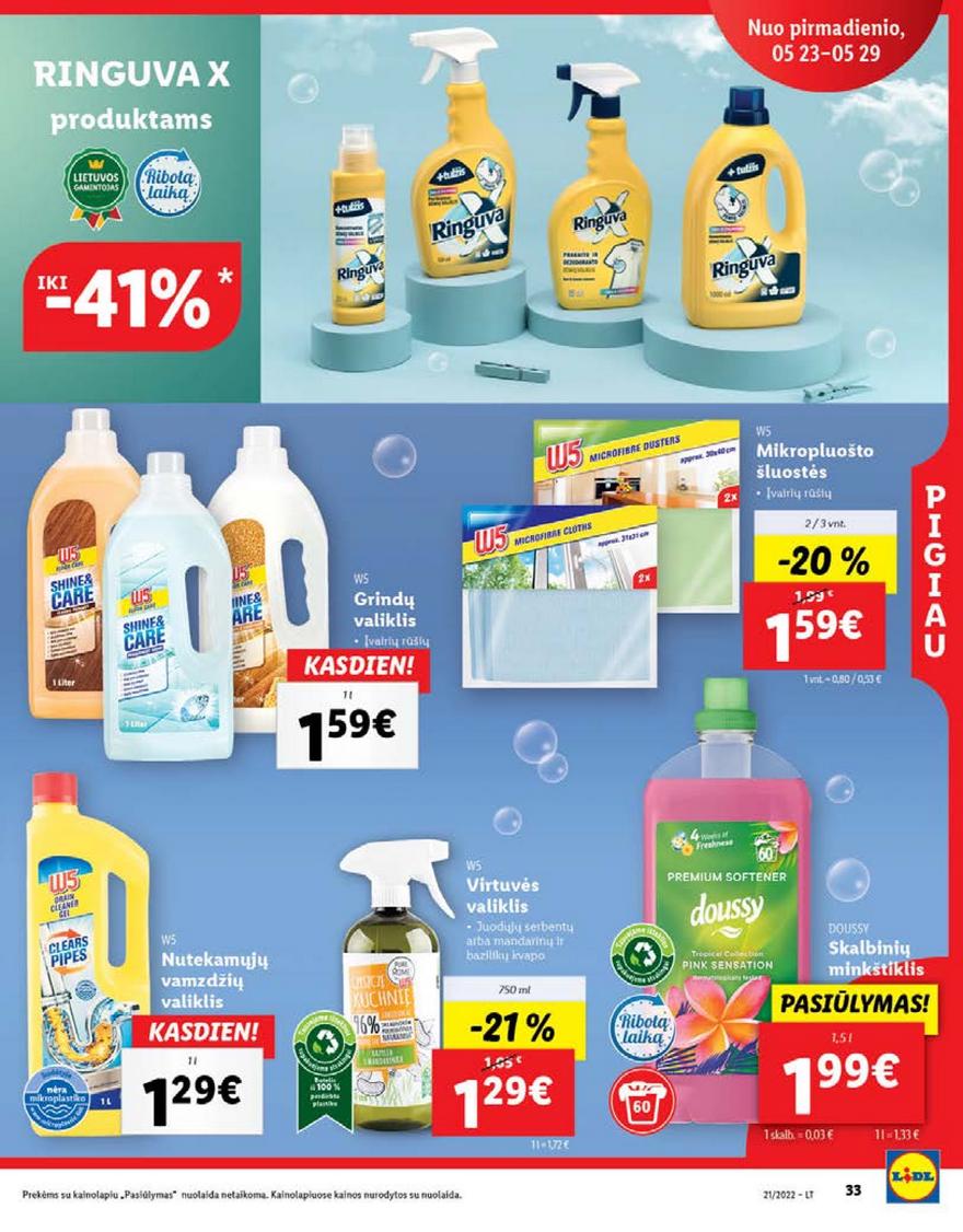 Lidl maisto prekių pasiūlymai akcijos nuo 
  2022-05-23 iki 
  2022-05-29 | Leidinukas.lt puslapis 33