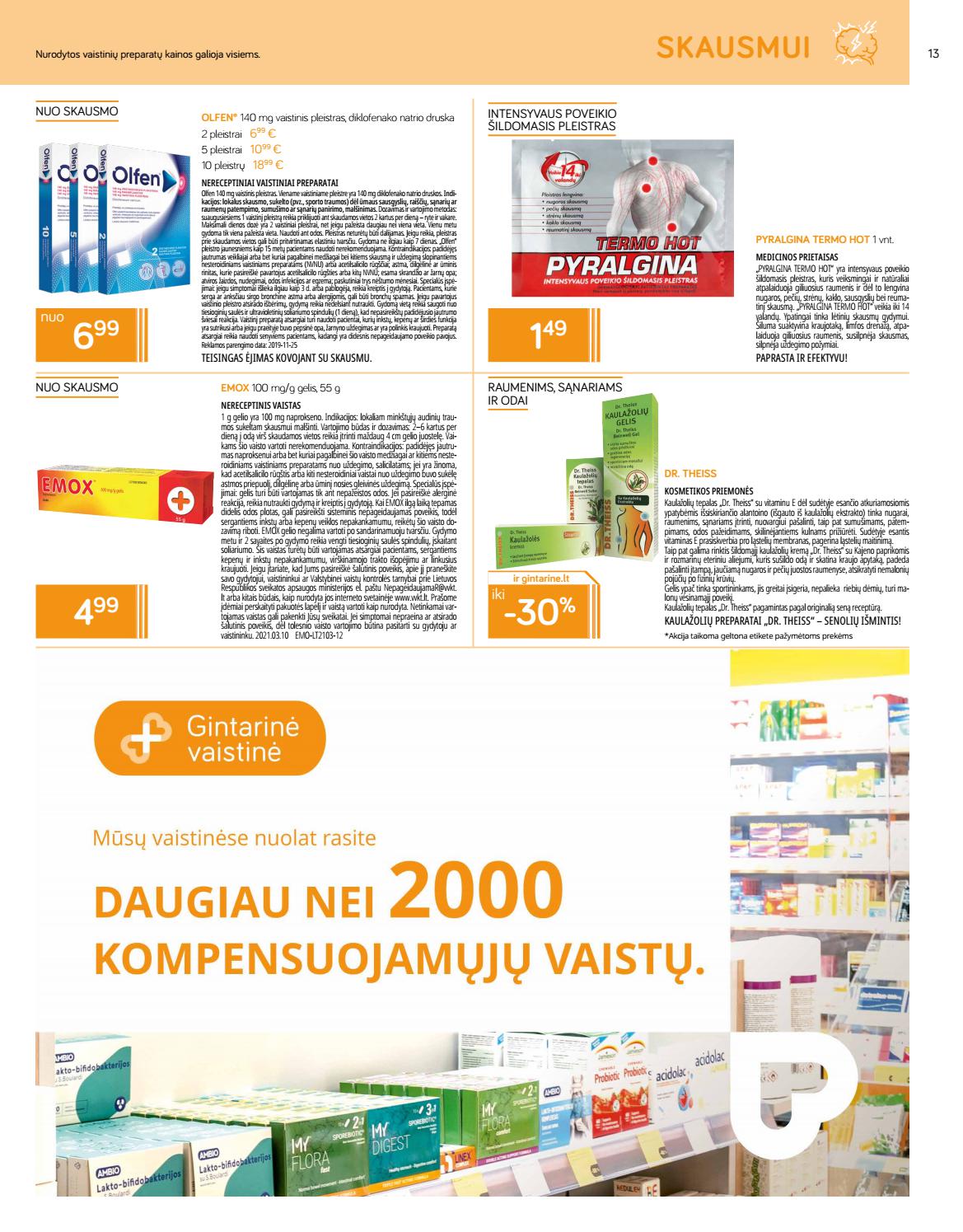 Gintarinė vaistinė leidinys akcijos nuo 
  2021-08-01 iki 
  2021-08-31 | Leidinukas.lt puslapis 13