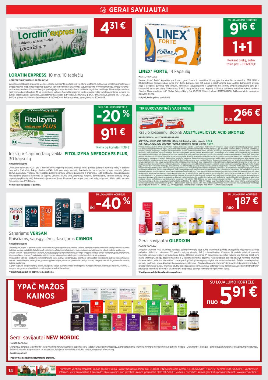 Euro vaistinė leidinys akcijos nuo 
  2021-08-01 iki 
  2021-08-31 | Leidinukas.lt puslapis 14