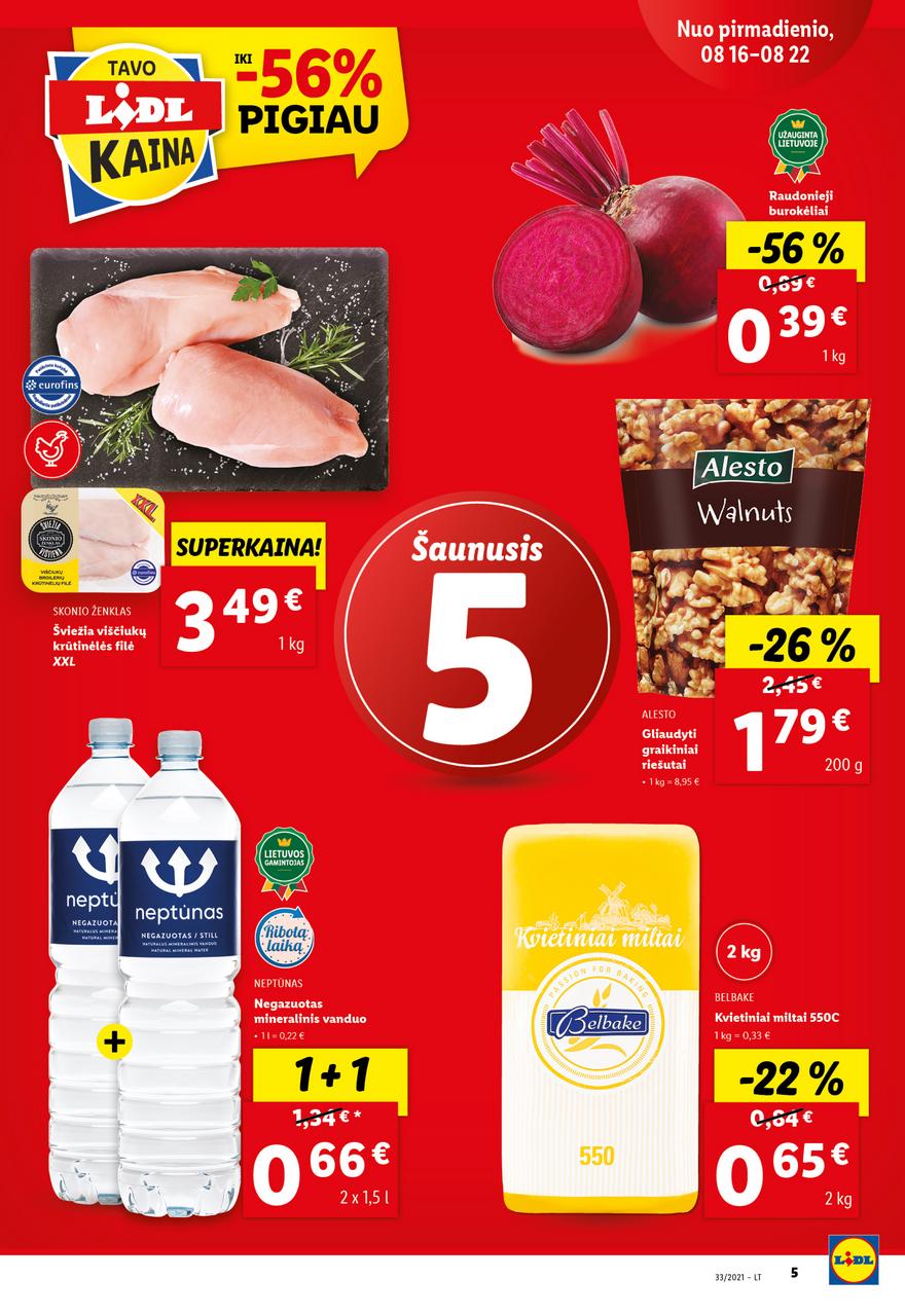 Lidl maisto prekių pasiūlymai akcijos nuo 
  2021-08-16 iki 
  2021-08-22 | Leidinukas.lt puslapis 5