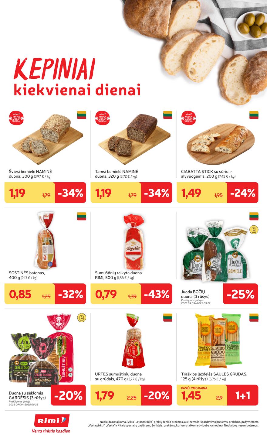 Rimi savaitinis leidinys 38 akcijos nuo
2025-09-16 iki
2025-09-22 | Leidinukas.lt puslapis 14