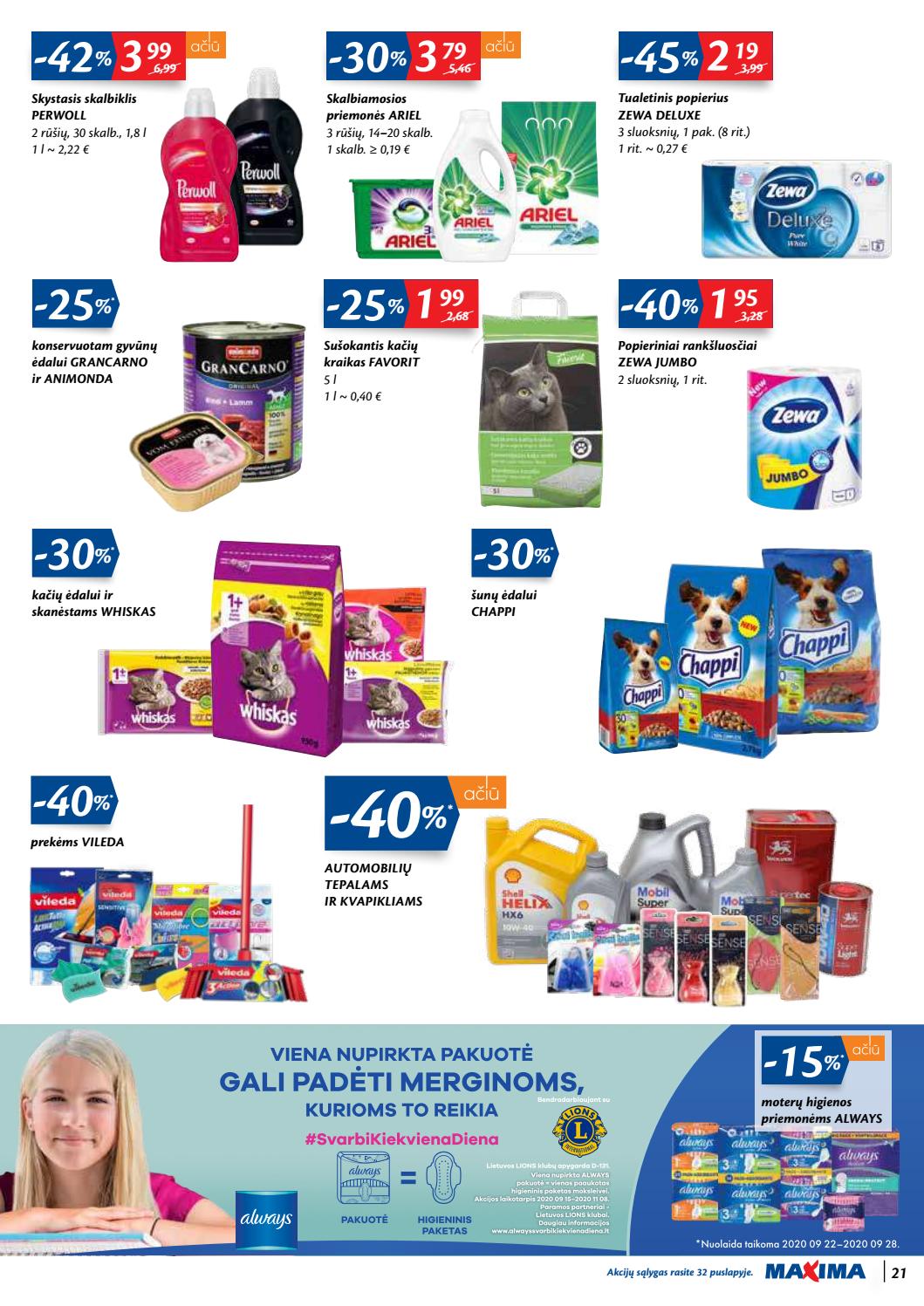 Maxima kaininis leidinys akcijos nuo 
  2020-09-22 iki 
  2020-09-28 | Leidinukas.lt puslapis 21