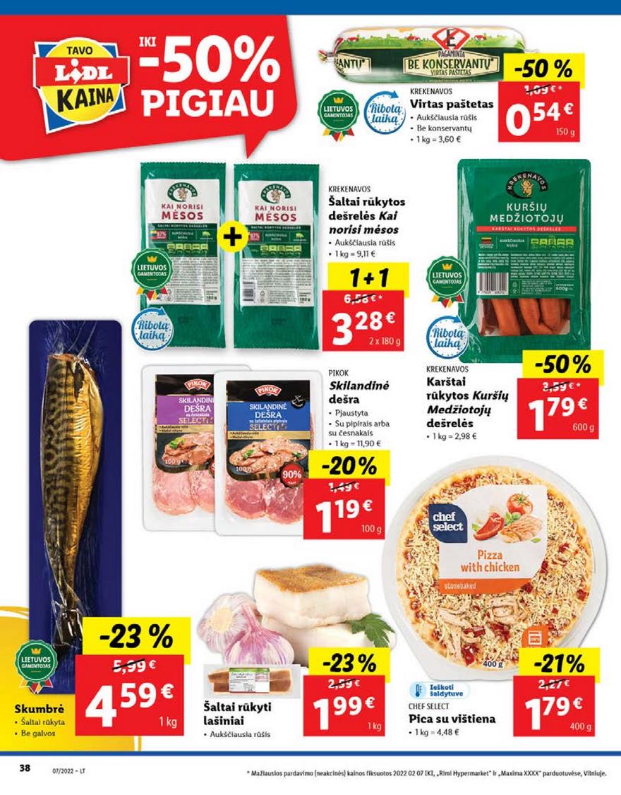 Lidl maisto prekių pasiūlymai akcijos nuo 
  2022-02-14 iki 
  2022-02-20 | Leidinukas.lt puslapis 38