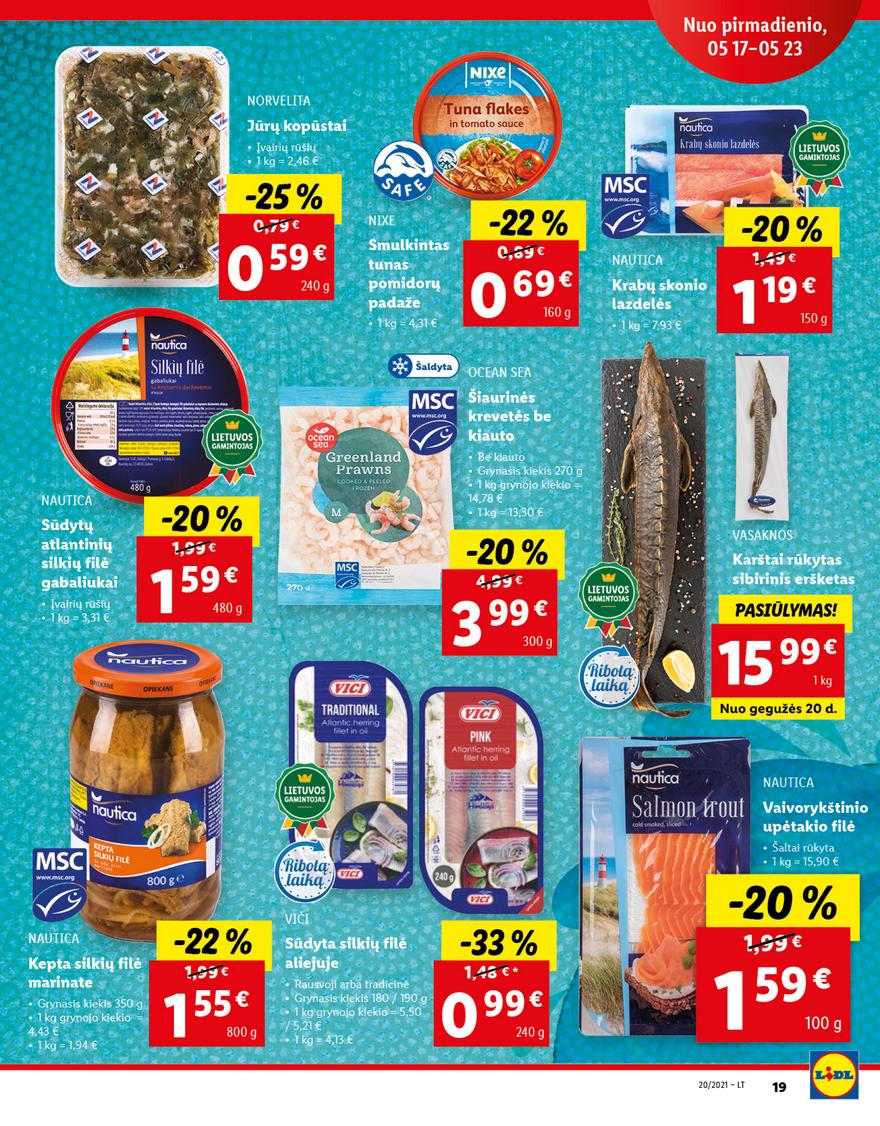 Lidl maisto prekių pasiūlymai akcijos nuo 
  2021-05-17 iki 
  2021-05-23 | Leidinukas.lt puslapis 19