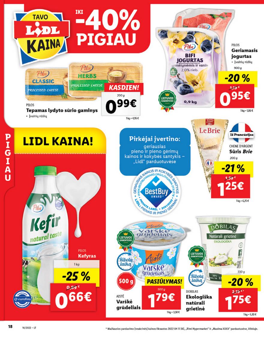 Lidl maisto prekių pasiūlymai akcijos nuo 
  2022-04-18 iki 
  2022-04-24 | Leidinukas.lt puslapis 18