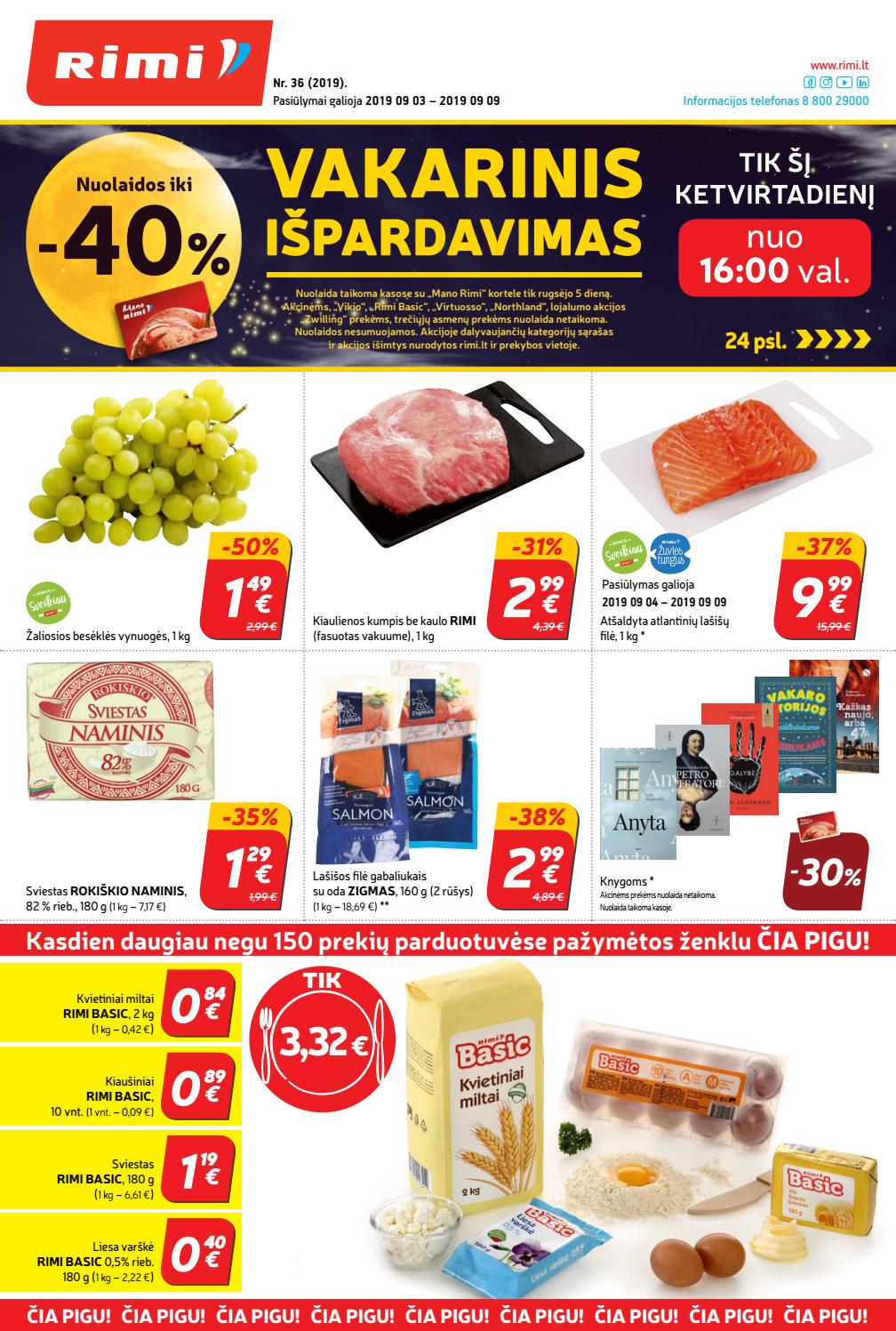 Rimi savaitinis leidinys akcijos nuo 
  2019-09-03 iki 
  2019-09-09 | Leidinukas.lt puslapis 1