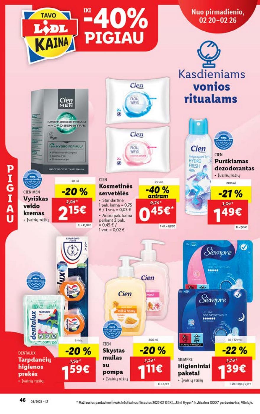 Lidl pasiūlymai akcijos nuo 
  2023-02-20 iki 
  2023-02-26 | Leidinukas.lt puslapis 46