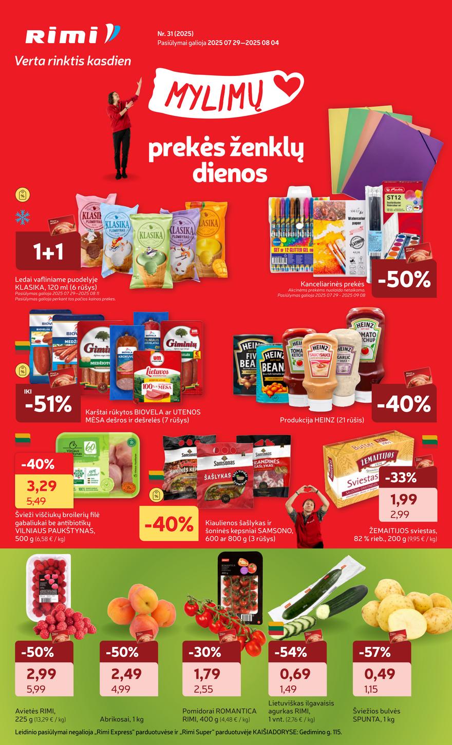 Rimi savaitinis leidinys  akcijos nuo 
  2025-07-29 iki 
  2025-08-04 | Leidinukas.lt puslapis 1