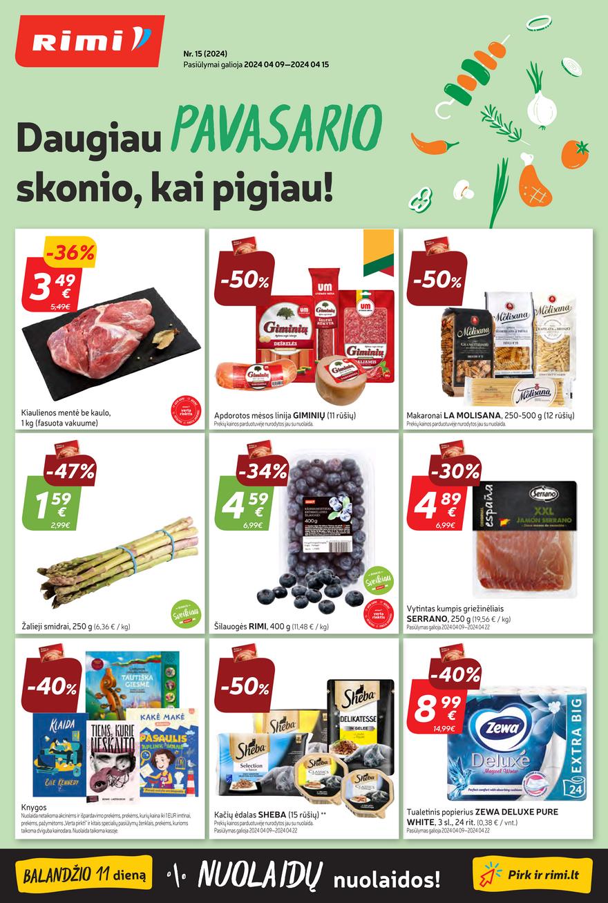 Rimi savaitinis leidinys akcijos nuo 
  2024-04-09 iki 
  2024-04-15 | Leidinukas.lt puslapis 1