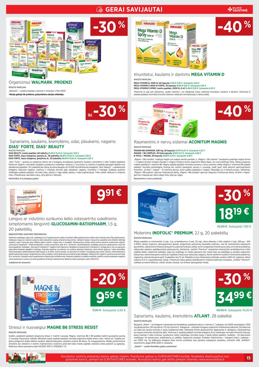 Euro vaistinė leidinys akcijos nuo 
  2021-06-01 iki 
  2021-06-30 | Leidinukas.lt puslapis 15