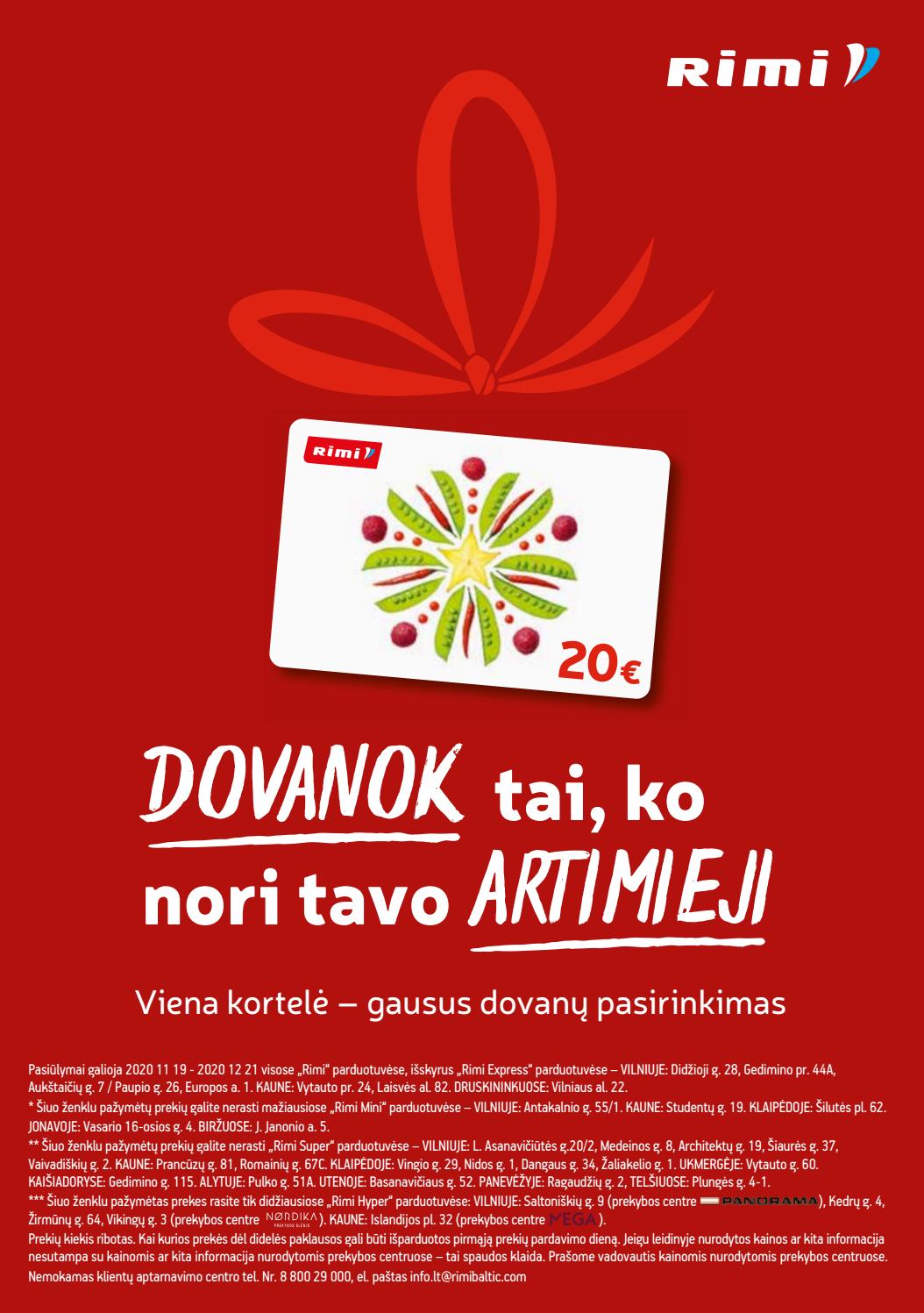 Rimi savaitinis leidinys akcijos nuo 
  2020-11-19 iki 
  2020-12-21 | Leidinukas.lt puslapis 52