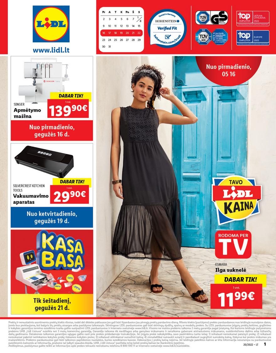 Lidl pasiūlymai akcijos nuo 
  2022-05-16 iki 
  2022-05-22 | Leidinukas.lt puslapis 1