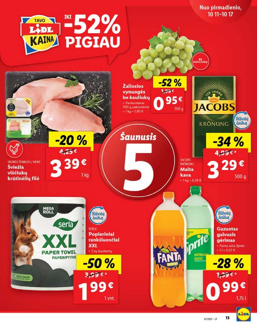 Lidl maisto prekių pasiūlymai akcijos nuo 
  2021-10-11 iki 
  2021-10-17 | Leidinukas.lt puslapis 13