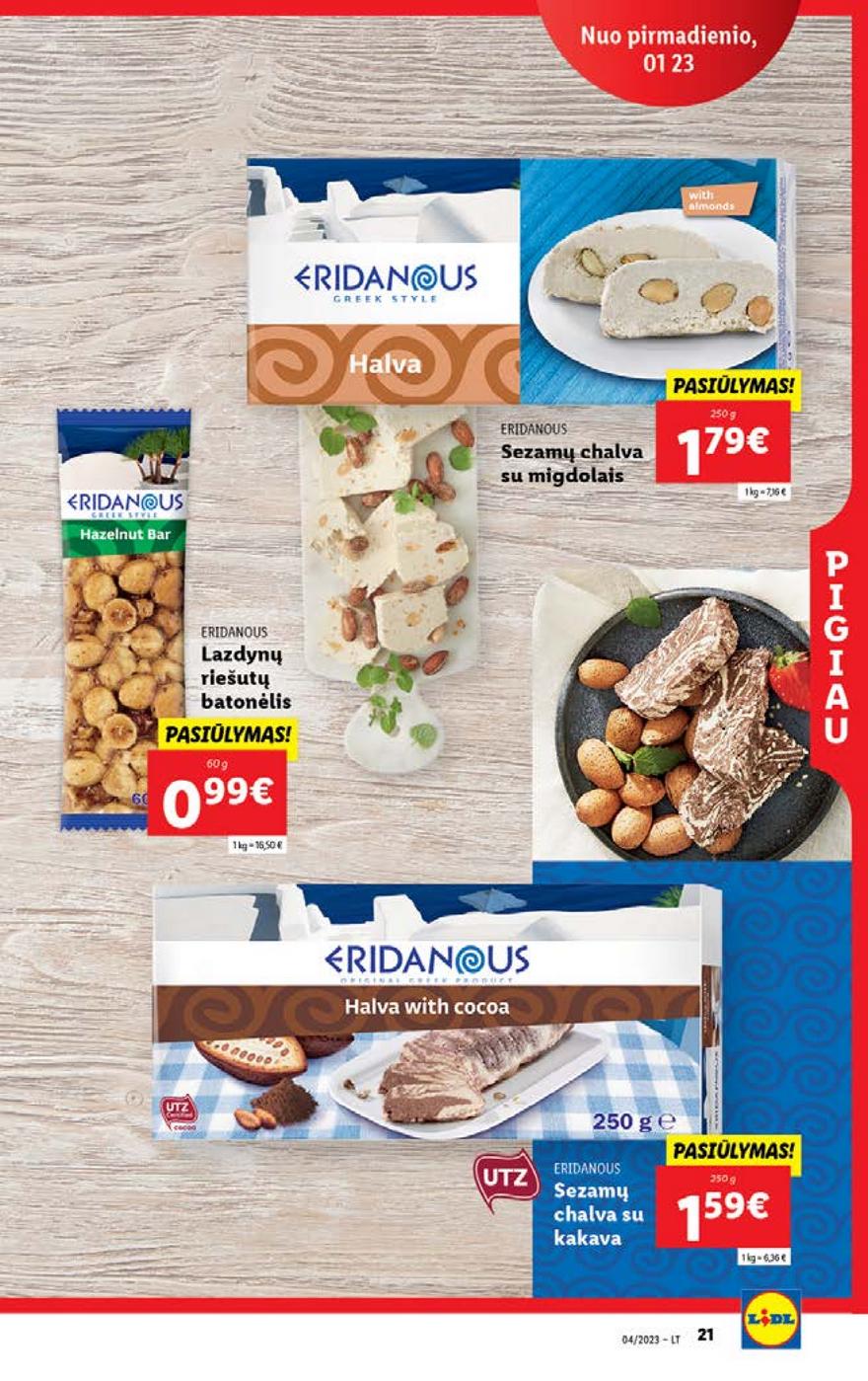 Lidl pasiūlymai akcijos nuo 
  2023-01-23 iki 
  2023-01-29 | Leidinukas.lt puslapis 21
