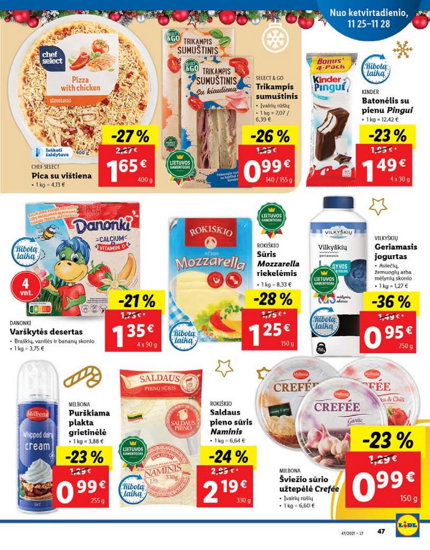Lidl pasiūlymai akcijos nuo 
  2021-11-22 iki 
  2021-11-28 | Leidinukas.lt puslapis 47