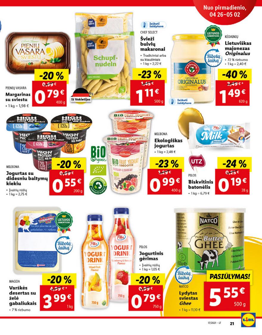 Lidl maisto prekių pasiūlymai akcijos nuo 
  2021-04-26 iki 
  2021-05-02 | Leidinukas.lt puslapis 21