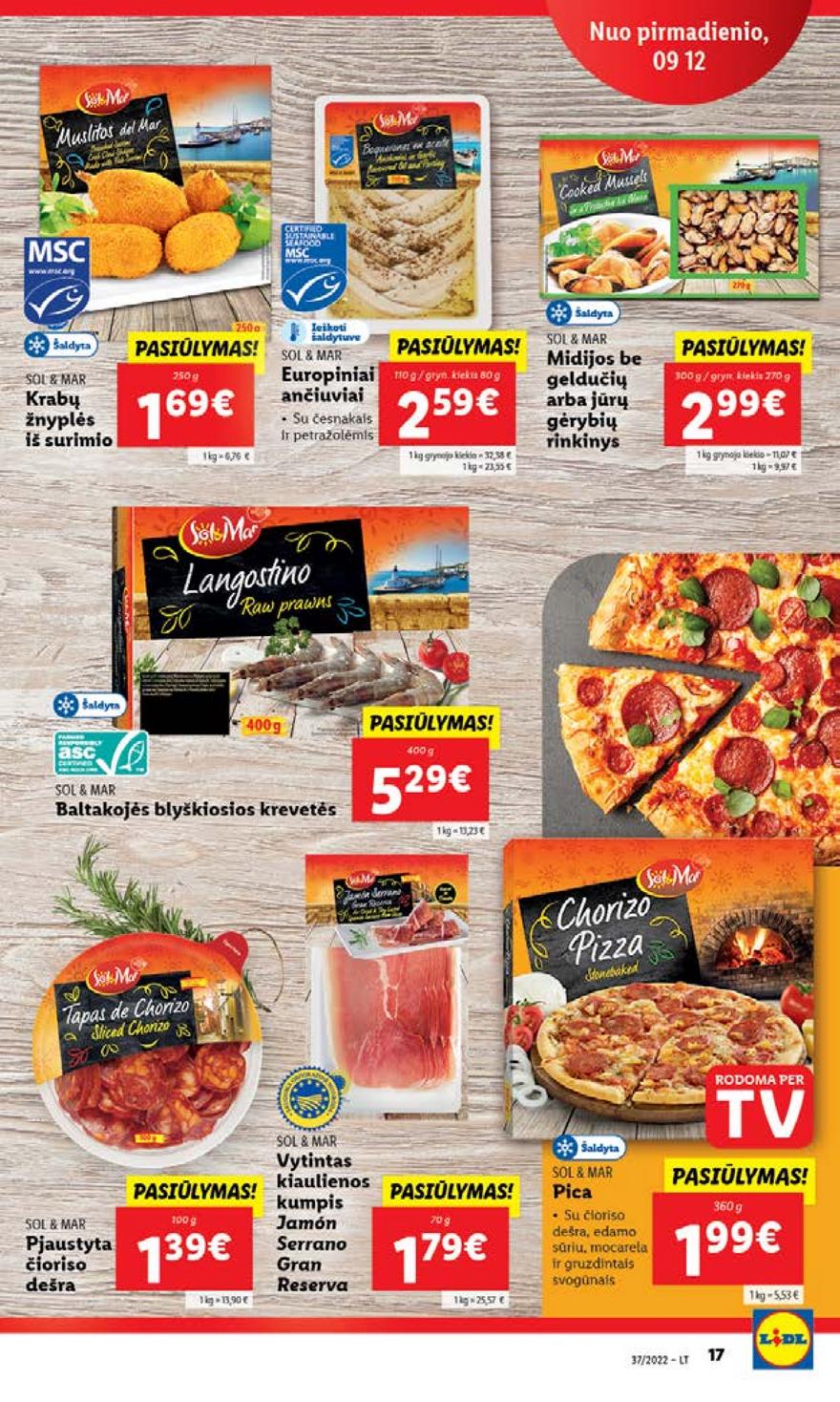 Lidl maisto prekių pasiūlymai akcijos nuo 
  2022-09-12 iki 
  2022-09-18 | Leidinukas.lt puslapis 17