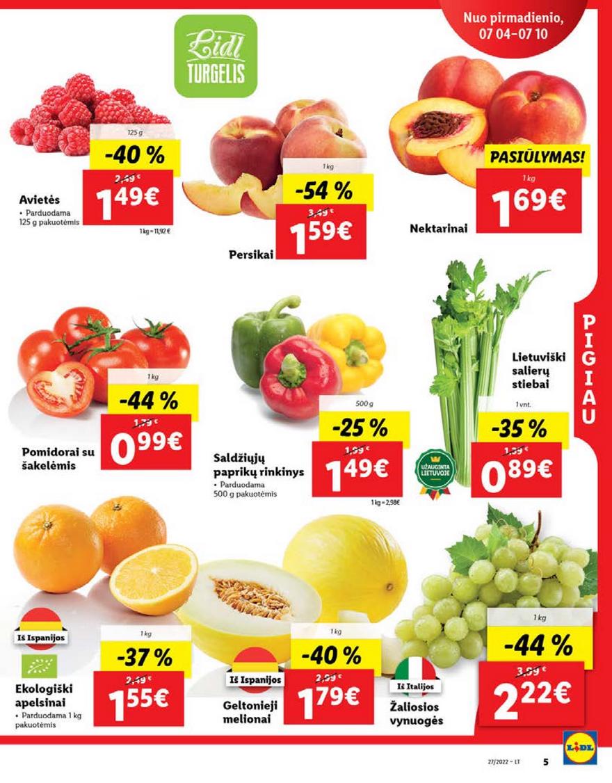 Lidl maisto prekių pasiūlymai akcijos nuo 
  2022-07-04 iki 
  2022-07-10 | Leidinukas.lt puslapis 5