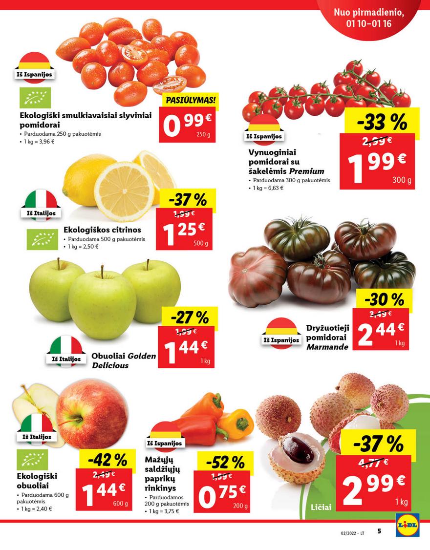 Lidl maisto prekių pasiūlymai akcijos nuo 
  2022-01-10 iki 
  2022-01-16 | Leidinukas.lt puslapis 5