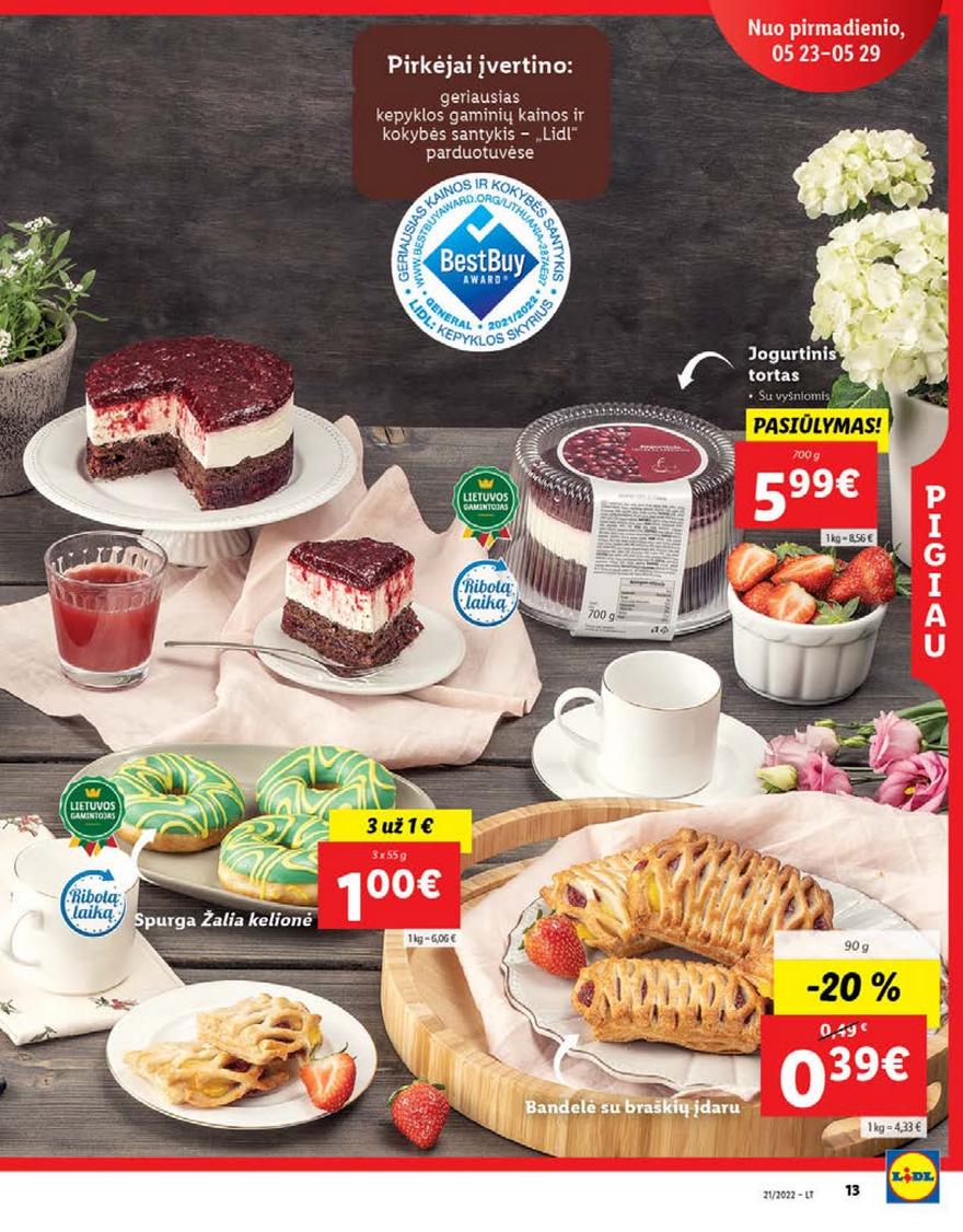 Lidl maisto prekių pasiūlymai akcijos nuo 
  2022-05-23 iki 
  2022-05-29 | Leidinukas.lt puslapis 13