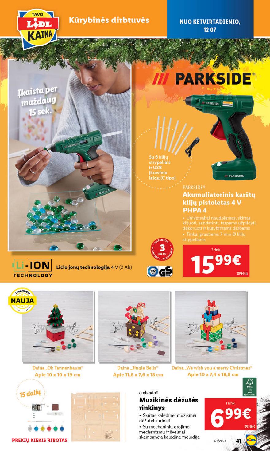 Lidl pasiūlymai akcijos nuo 
  2023-12-04 iki 
  2023-12-10 | Leidinukas.lt puslapis 43