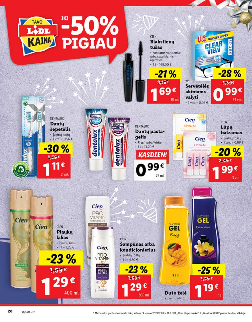 Lidl maisto prekių pasiūlymai akcijos nuo 
  2021-12-27 iki 
  2022-01-02 | Leidinukas.lt puslapis 28