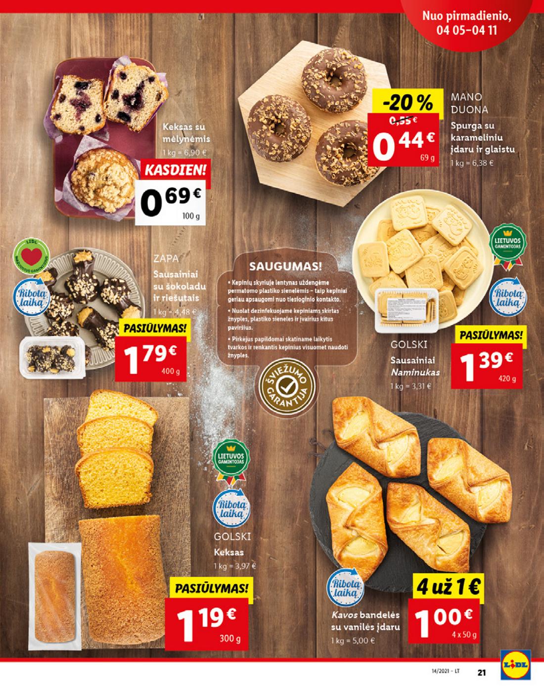Lidl maisto prekių pasiūlymai akcijos nuo 
  2021-04-05 iki 
  2021-04-11 | Leidinukas.lt puslapis 21