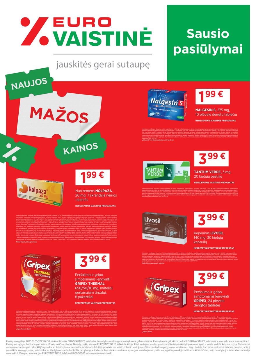 Euro vaistinė leidinys akcijos nuo 
  2023-01-01 iki 
  2023-01-30 | Leidinukas.lt puslapis 1