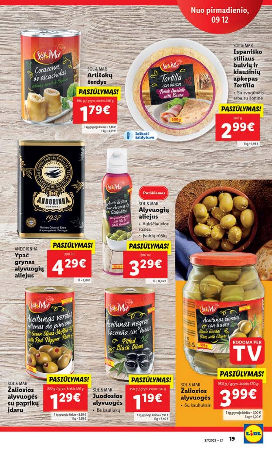 Lidl maisto prekių pasiūlymai akcijos nuo 
  2022-09-12 iki 
  2022-09-18 | Leidinukas.lt puslapis 19