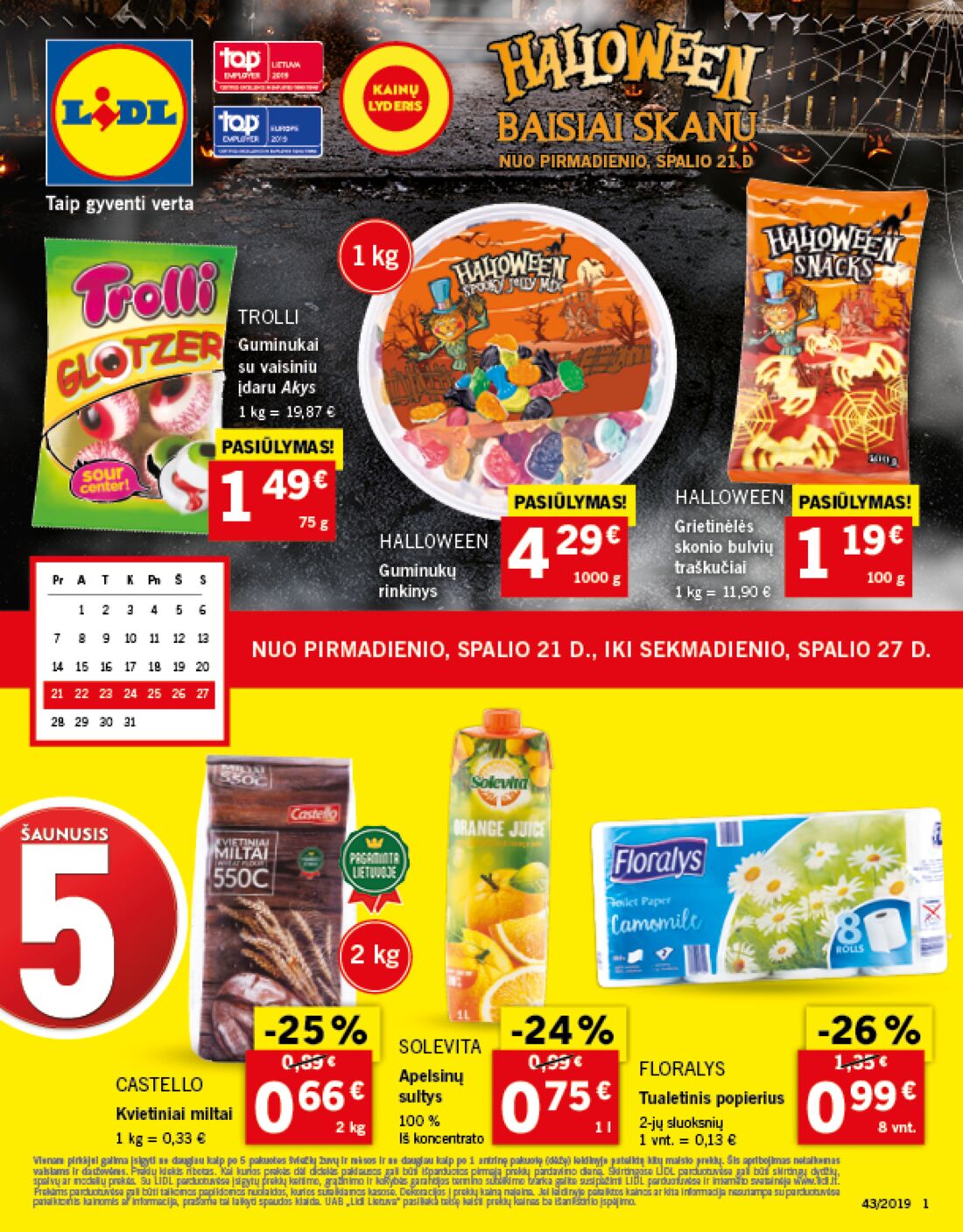 Lidl savaitinis leidinys akcijos nuo 
  2019-10-21 iki 
  2019-10-27 | Leidinukas.lt puslapis 1