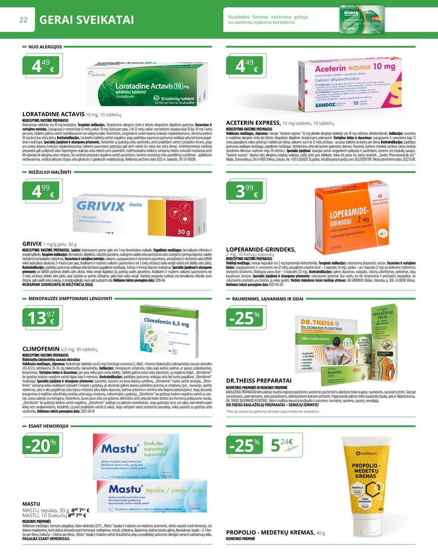 Norfos vaistinės leidinys akcijos nuo 
  2023-09-01 iki 
  2023-09-30 | Leidinukas.lt puslapis 22