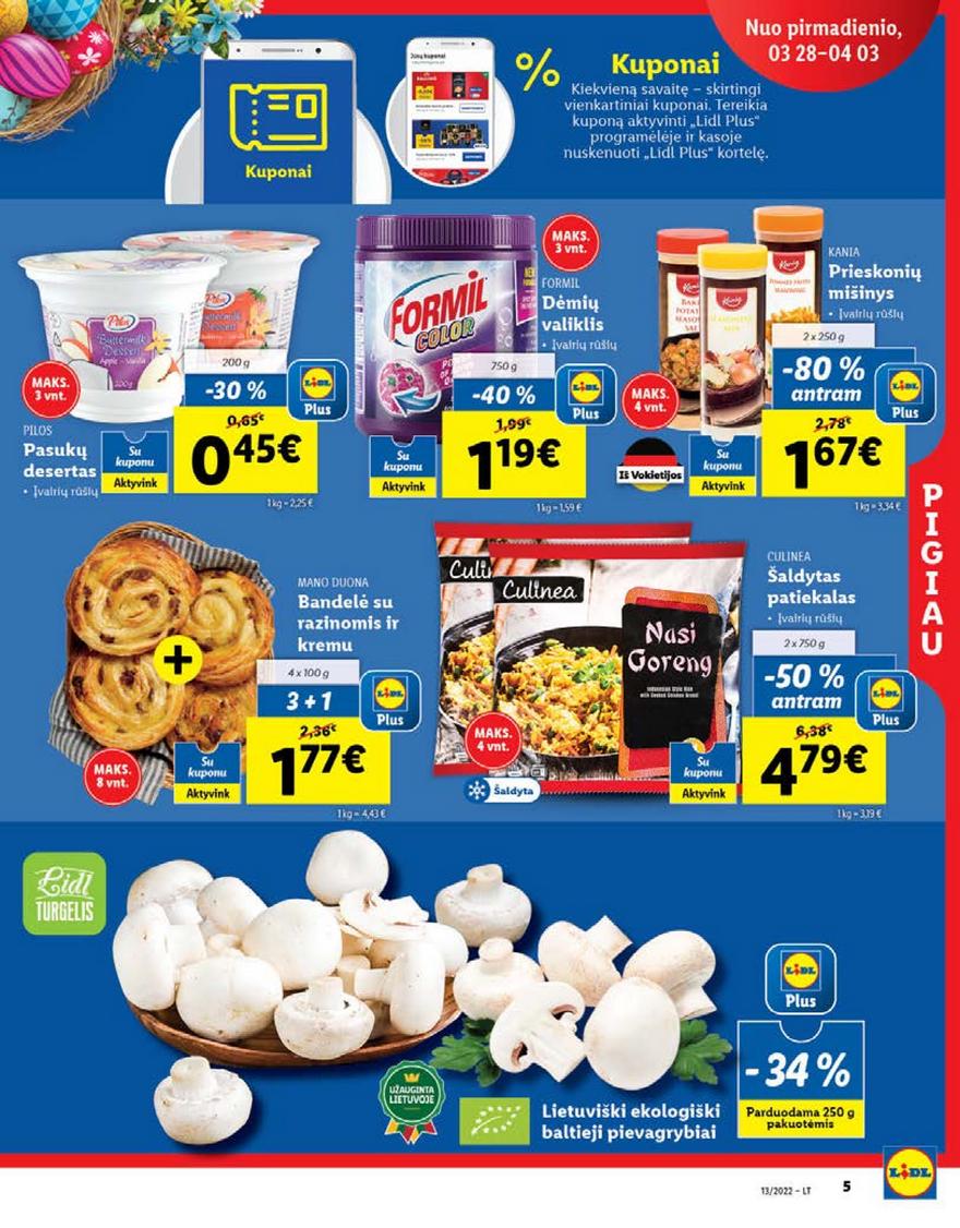 Lidl maisto prekių pasiūlymai akcijos nuo 
  2022-03-28 iki 
  2022-04-03 | Leidinukas.lt puslapis 5