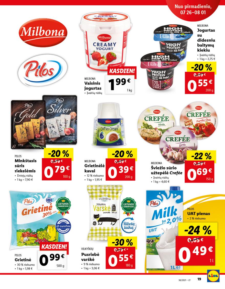 Lidl maisto prekių pasiūlymai akcijos nuo 
  2021-07-26 iki 
  2021-08-01 | Leidinukas.lt puslapis 19