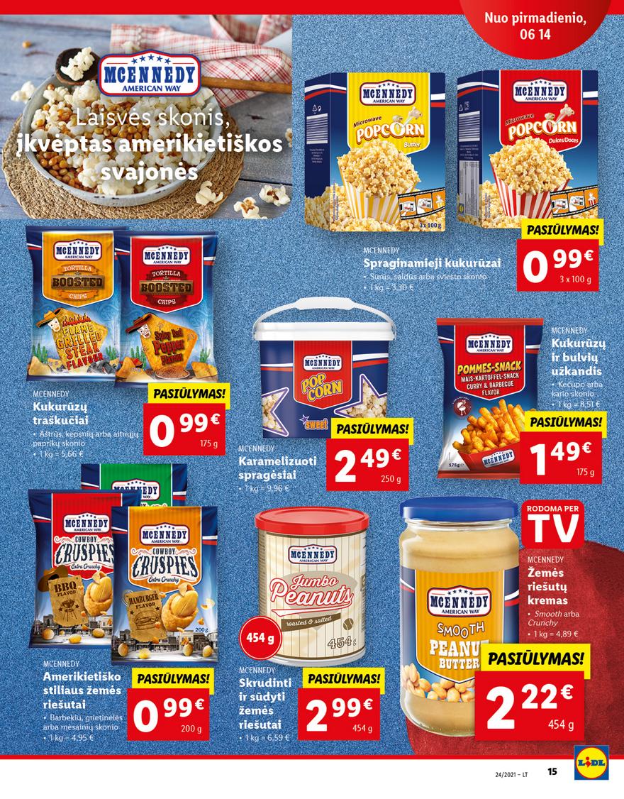 Lidl maisto prekių pasiūlymai akcijos nuo 
  2021-06-14 iki 
  2021-06-20 | Leidinukas.lt puslapis 15