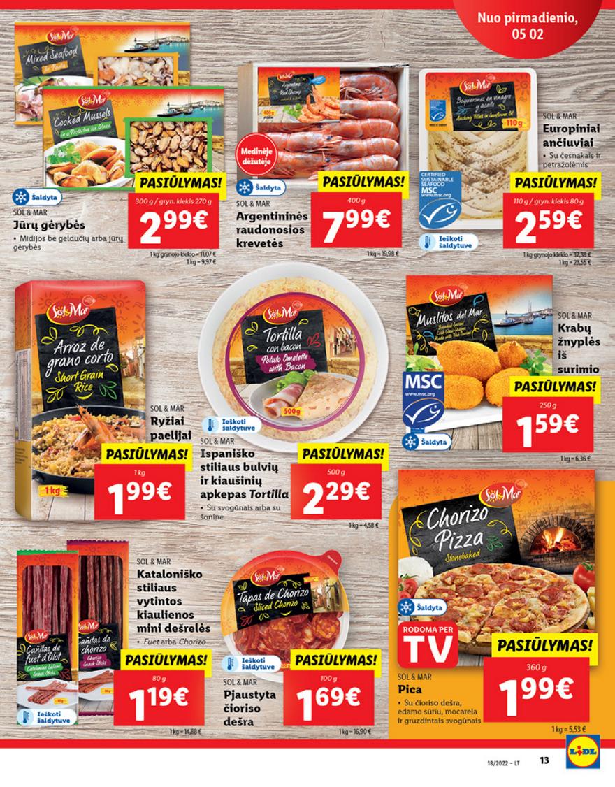 Lidl maisto prekių pasiūlymai akcijos nuo 
  2022-05-02 iki 
  2022-05-08 | Leidinukas.lt puslapis 13